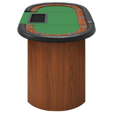 10-Player Poker Table with Chip Tray - Green 160x80 cm