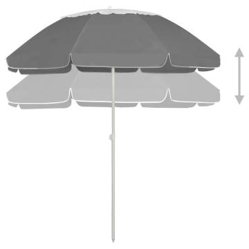 Beach Umbrella Anthracite 300 cm - UV Protective & Stylish