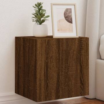 TV Wall Cabinet with LED Lights - Brown Oak Design | Hipo Market