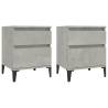 Stylish Concrete Grey Bedside Cabinets - Set of 2 | HipoMarket