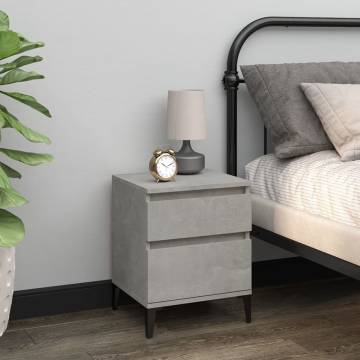 Stylish Concrete Grey Bedside Cabinets - Set of 2 | HipoMarket