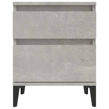 Stylish Concrete Grey Bedside Cabinets - Set of 2 | HipoMarket