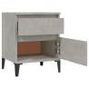 Stylish Concrete Grey Bedside Cabinets - Set of 2 | HipoMarket