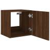 TV Wall Cabinet with LED Lights - Brown Oak Design | Hipo Market