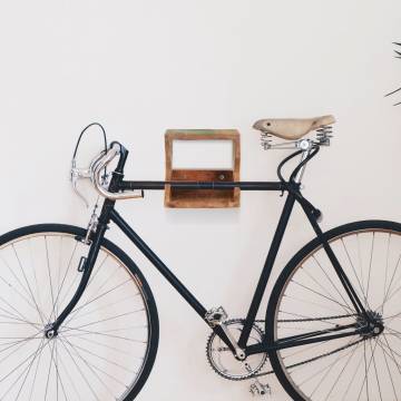 Wall Mounted Bicycle Rack - Solid Reclaimed Wood Storage