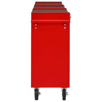 Tool Trolley with 15 Drawers - Durable Steel Red