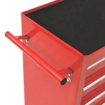 Tool Trolley with 15 Drawers - Durable Steel Red