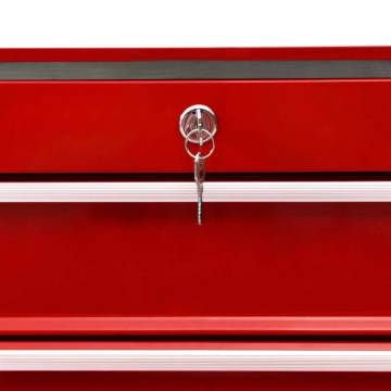 Tool Trolley with 15 Drawers - Durable Steel Red