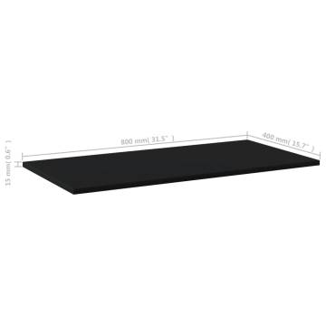 Bookshelf Boards (8 pcs) - Black Engineered Wood | HipoMarket