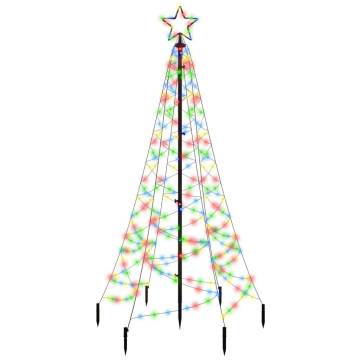 Colourful 200 LEDs Christmas Tree with Spike - 180 cm