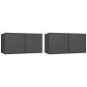 Stylish Grey Hanging TV Cabinets - Set of 2 | HipoMarket