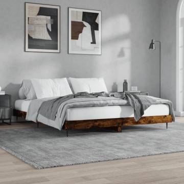 Smoked Oak Super King Bed Frame 180x200 cm | Durable & Stylish