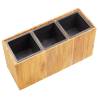 Garden Raised Bed with 3 Pots - Solid Acacia Wood