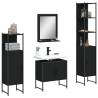 4 Piece Bathroom Cabinet Set Black Engineered Wood Colour black Number of 1 Number of Pieces 