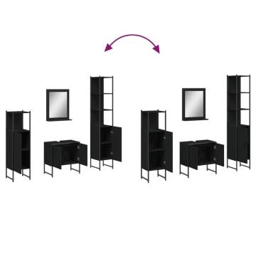 4 Piece Black Bathroom Cabinet Set | Stylish Storage Solution