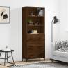 Highboard Brown Oak 69.5x34x180 cm Engineered Wood Colour brown oak Quantity in Package 1 Model 3 drawers 