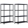 Storage Shelf Racks 2 pcs Black 220 kg 90x40x138 cm Plastic Size 90 x 40 x 138 cm Quantity in Package 1 Amount 2 