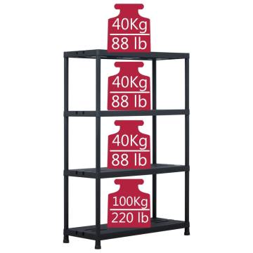 Storage Shelf Racks 2 pcs Black - Durable & Versatile Storage