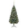 Artificial Pre-lit Christmas Tree with Ball Set 180 cm Colour white and gold Size 180 x 104 cm Quantity in Package 1 Number of Branch Tips 