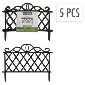 ProGarden Decorative Garden Fence - 5 pcs Black 48x34 cm