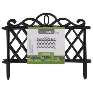 ProGarden Decorative Garden Fence - 5 pcs Black 48x34 cm