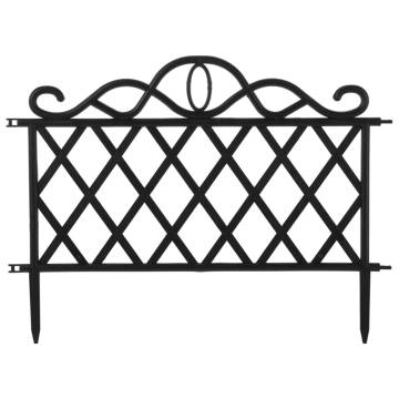 ProGarden Decorative Garden Fence - 5 pcs Black 48x34 cm