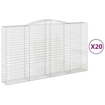 Arched Gabion Baskets - 20 pcs Galvanised Iron 400x50x220240 cm