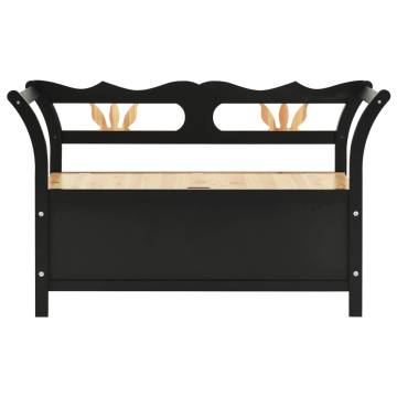 Storage Bench 126 cm Black Solid Fir Wood - Stylish & Functional