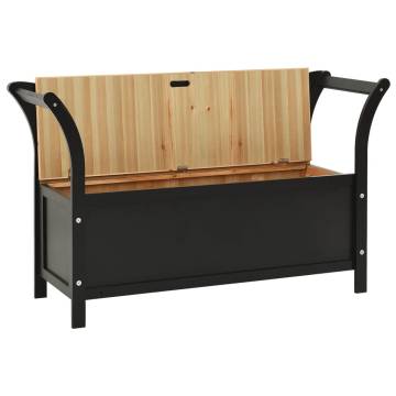 Storage Bench 126 cm Black Solid Fir Wood - Stylish & Functional