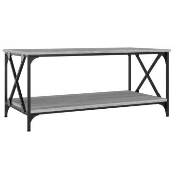 Grey Sonoma Coffee Table - Stylish Engineered Wood & Iron