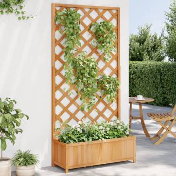 Planter with Trellis - Brown Solid Wood Fir | HipoMarket