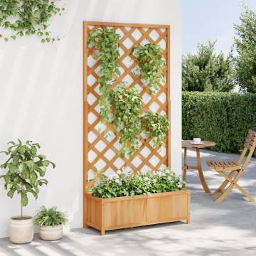 Planter with Trellis - Brown Solid Wood Fir | HipoMarket