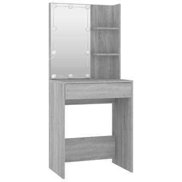 Stylish LED Dressing Table Set in Grey Sonoma - Hipomarket