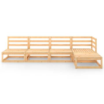 5 Piece Solid Wood Pine Garden Lounge Set - Relax in Style