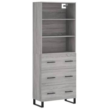 Stylish Highboard Grey Sonoma - Engineered Wood Storage