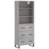 Stylish Highboard Grey Sonoma - Engineered Wood Storage