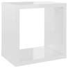 Wall Cube Shelves - 6 pcs High Gloss White | Hipomarket UK