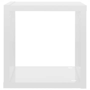 Wall Cube Shelves - 6 pcs High Gloss White | Hipomarket UK