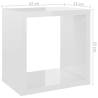 Wall Cube Shelves - 6 pcs High Gloss White | Hipomarket UK