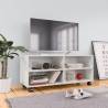 TV Cabinet with Castors High Gloss White 90x35x35 cm Engineered Wood Colour high gloss white Quantity in Package 1 