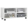 TV Cabinet with Castors - High Gloss White | 90x35x35 cm