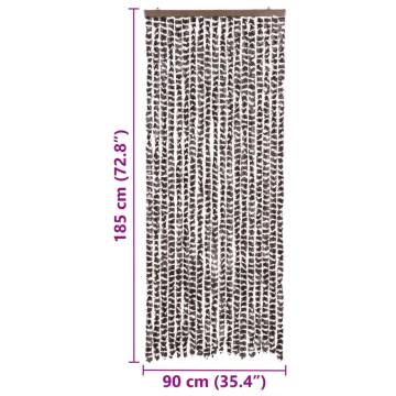 Insect Curtain Brown & White 56x185 cm Chenille - Hipomarket