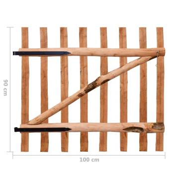 Single Fence Gate - Impregnated Hazel Wood 100x90 cm | HipoMarket