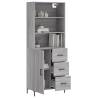 Stylish Highboard Grey Sonoma - 69.5x34x180 cm