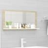 Bathroom Mirror White and Sonoma Oak 80x10.5x37 cm Engineered Wood Colour white and sonoma oak Size 80 x 10.5 x 37 cm Quantity in Package 1 