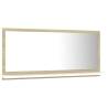 Bathroom Mirror - White & Sonoma Oak 80x10.5cm | HipoMarket