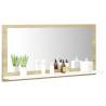 Bathroom Mirror - White & Sonoma Oak 80x10.5cm | HipoMarket