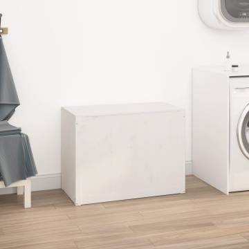 Laundry Box White | Solid Pine Wood Storage - HipoMarket