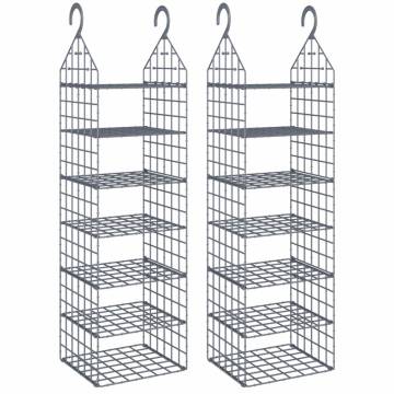 Hanging Closet Organiser with 7 Shelves | 2 pcs - Hipomarket