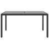 Stylish Poly Rattan Garden Table - 150x90 cm - Black